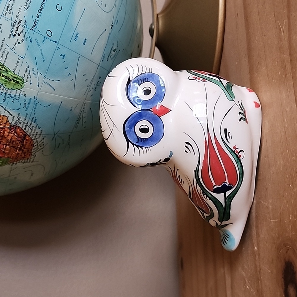 Traditional hand painted ceramic owl Turkey